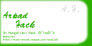 arpad hack business card